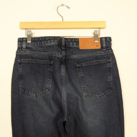 Reclaimed Vintage Dark Wash Raw Hem Bootcut Jeans Size 30 - Picture 5 of 8